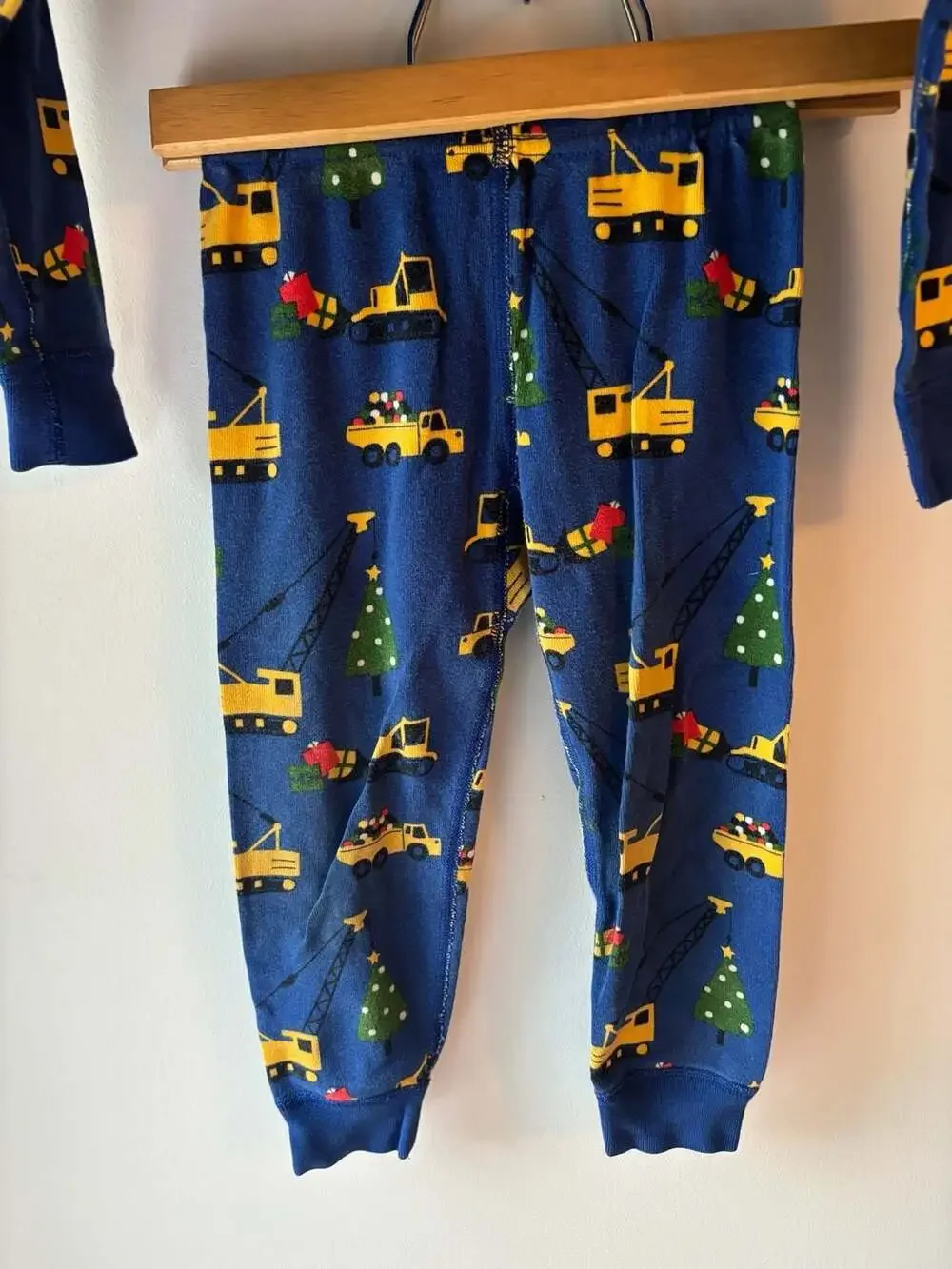 Hanna Anderson Organic Cotton Long John Pajama Set Size 3T Construction Trucks